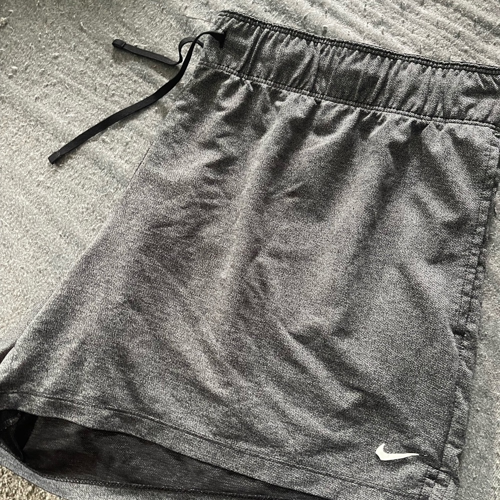 Nike Men’s Charcoal Grey Athletic Shorts with Black Drawstring